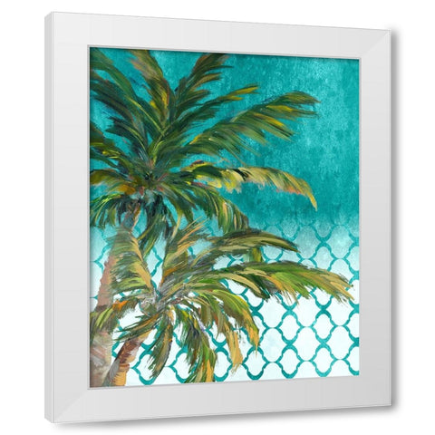 Tropical Trees on Chevron I White Modern Wood Framed Art Print by DeRice, Julie