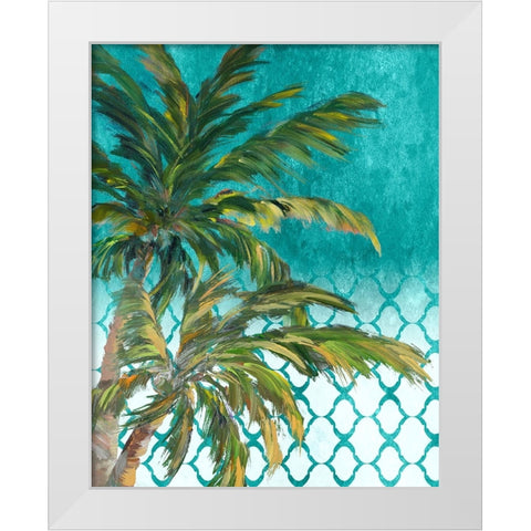 Tropical Trees on Chevron I White Modern Wood Framed Art Print by DeRice, Julie