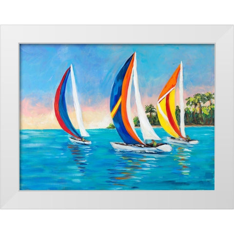 Morning Sails I White Modern Wood Framed Art Print by DeRice, Julie