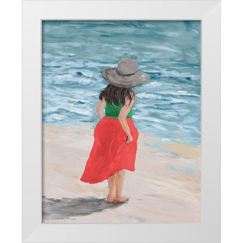 Along the Water White Modern Wood Framed Art Print by DeRice, Julie
