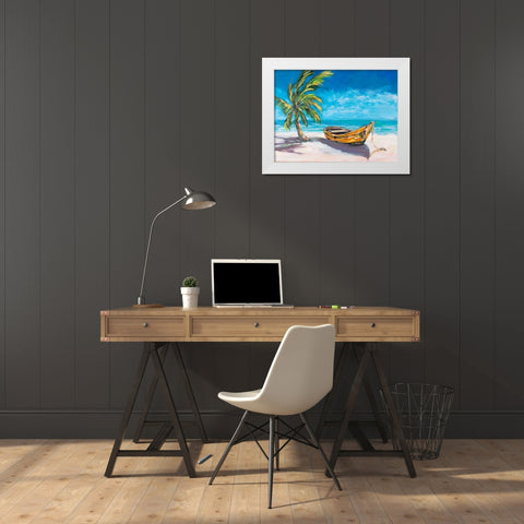 Lost Island II White Modern Wood Framed Art Print by DeRice, Julie