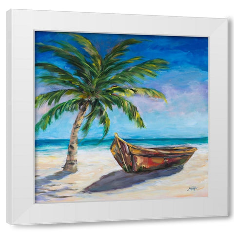 Lost Island White Modern Wood Framed Art Print by DeRice, Julie