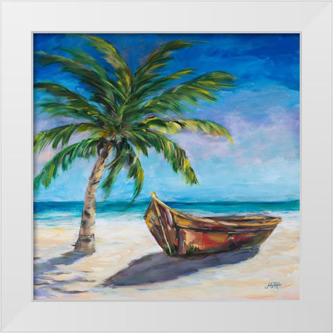 Lost Island White Modern Wood Framed Art Print by DeRice, Julie