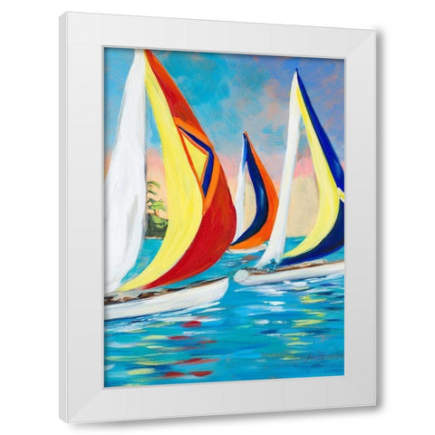 Morning Sails Vertical II White Modern Wood Framed Art Print by DeRice, Julie
