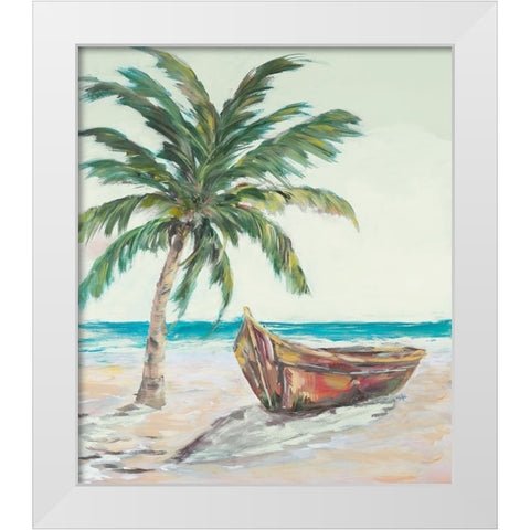 Lost Island At Sunrise White Modern Wood Framed Art Print by DeRice, Julie