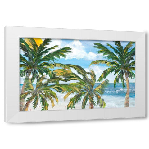 Tropical Trees Paradise White Modern Wood Framed Art Print by DeRice, Julie