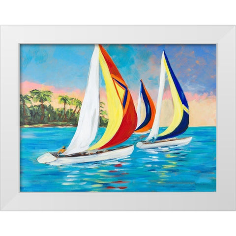 Morning Sails II White Modern Wood Framed Art Print by DeRice, Julie