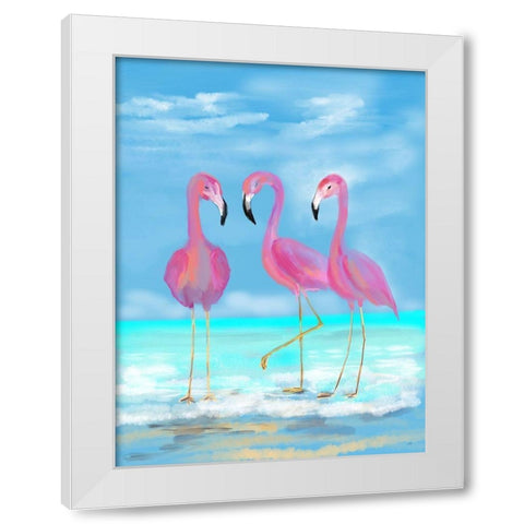 Pretty In Pink White Modern Wood Framed Art Print by DeRice, Julie