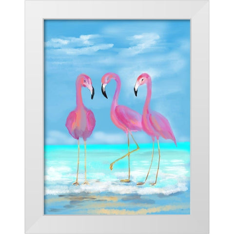 Pretty In Pink White Modern Wood Framed Art Print by DeRice, Julie