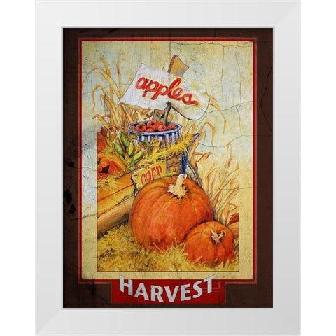 Autumn Fresh Harvest White Modern Wood Framed Art Print by Diannart