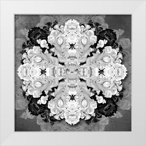 Decrative Kaleidoscope I White Modern Wood Framed Art Print by Diannart