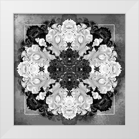 Decrative Kaleidoscope II White Modern Wood Framed Art Print by Diannart