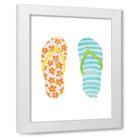 Beach Toes I White Modern Wood Framed Art Print by DeRice, Julie