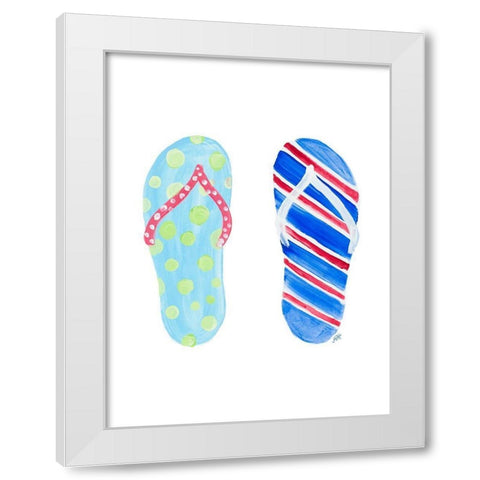 Beach Toes II White Modern Wood Framed Art Print by DeRice, Julie
