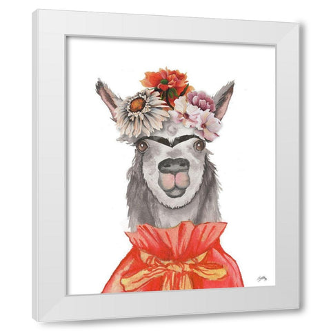 Llamas Findra White Modern Wood Framed Art Print by Medley, Elizabeth