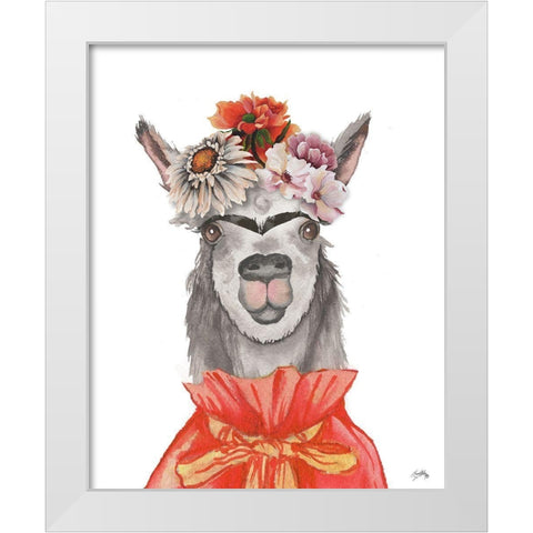 Llamas Findra White Modern Wood Framed Art Print by Medley, Elizabeth