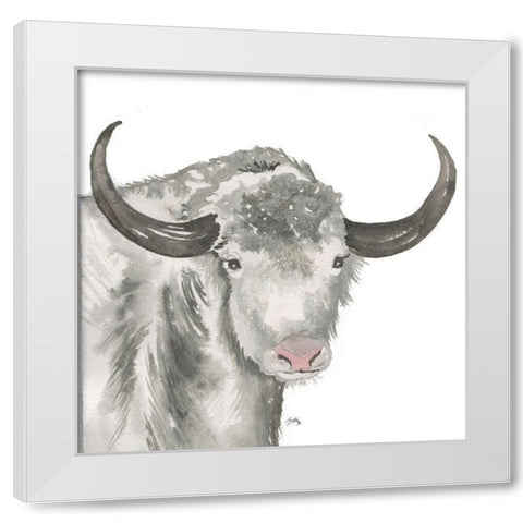 Yak White Modern Wood Framed Art Print by Medley, Elizabeth