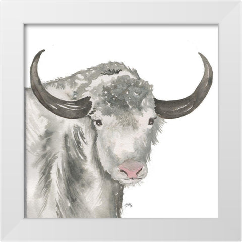 Yak White Modern Wood Framed Art Print by Medley, Elizabeth