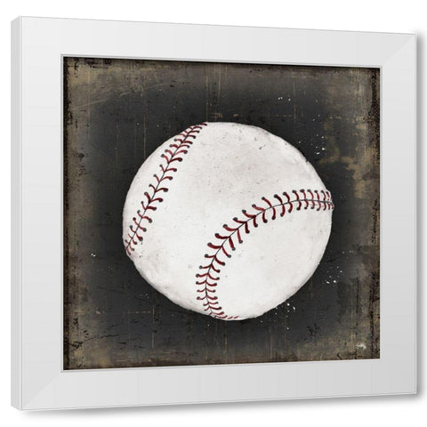 Old School Baseball White Modern Wood Framed Art Print by Medley, Elizabeth