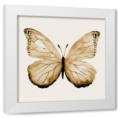 Butterfly of Gold I White Modern Wood Framed Art Print by Medley, Elizabeth