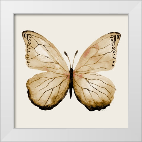 Butterfly of Gold I White Modern Wood Framed Art Print by Medley, Elizabeth