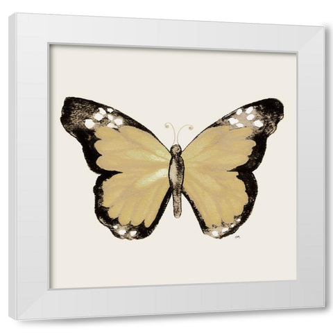 Butterfly of Gold III White Modern Wood Framed Art Print by Medley, Elizabeth