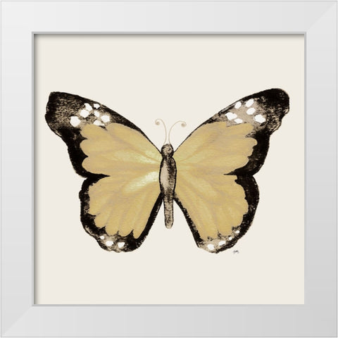 Butterfly of Gold III White Modern Wood Framed Art Print by Medley, Elizabeth