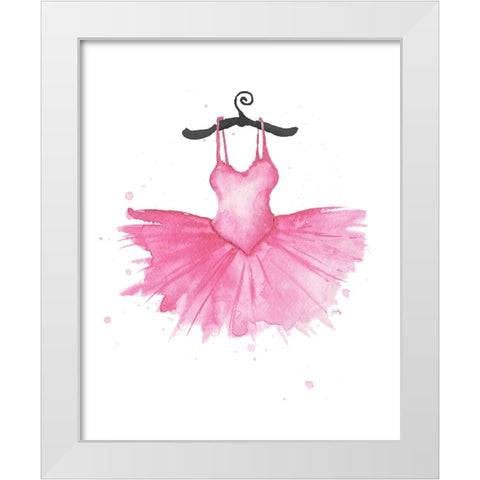 Pink Tutu White Modern Wood Framed Art Print by Medley, Elizabeth