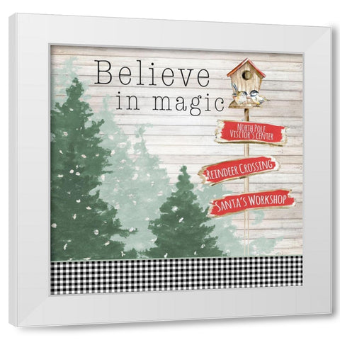 Believe in Holiday Magic I White Modern Wood Framed Art Print by Pinto, Patricia