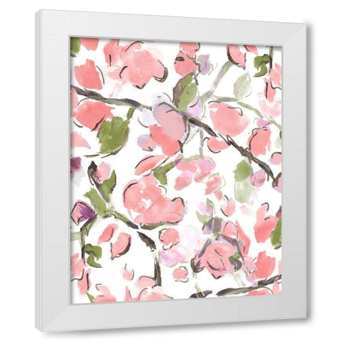 Spring Floral In Pink White Modern Wood Framed Art Print by Hewitt, L.