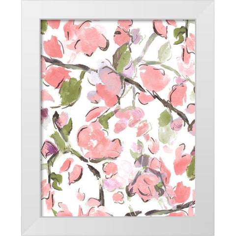 Spring Floral In Pink White Modern Wood Framed Art Print by Hewitt, L.