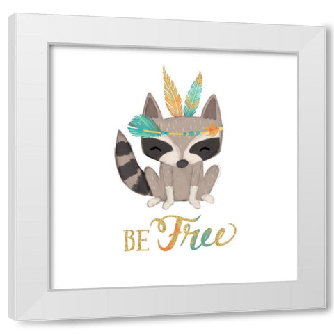 Be Free White Modern Wood Framed Art Print by Josefina