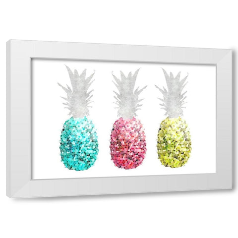 Pineapple Mosaics II White Modern Wood Framed Art Print by Metz, Andi