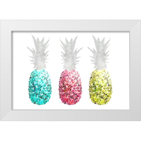 Pineapple Mosaics II White Modern Wood Framed Art Print by Metz, Andi