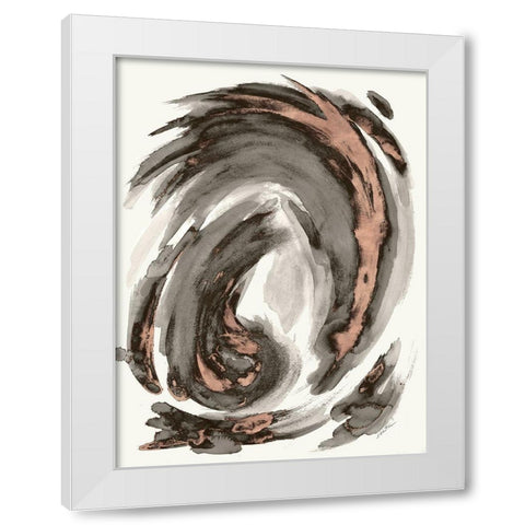 Muted Swirl I White Modern Wood Framed Art Print by Hewitt, L.