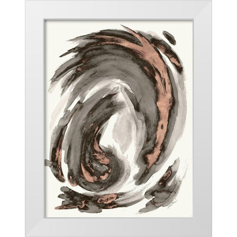 Muted Swirl I White Modern Wood Framed Art Print by Hewitt, L.