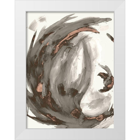 Muted Swirl II White Modern Wood Framed Art Print by Hewitt, L.