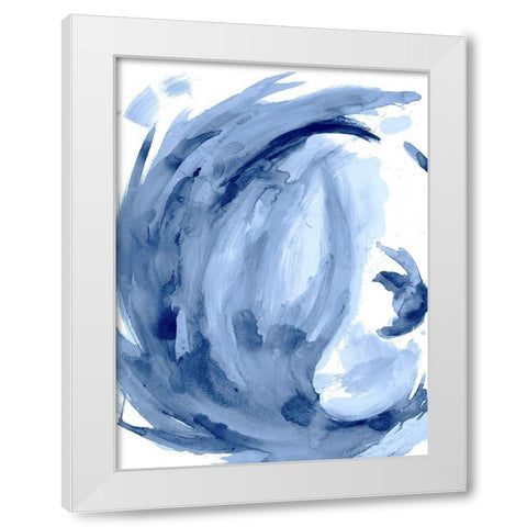 Blue Swirl II White Modern Wood Framed Art Print by Hewitt, L.