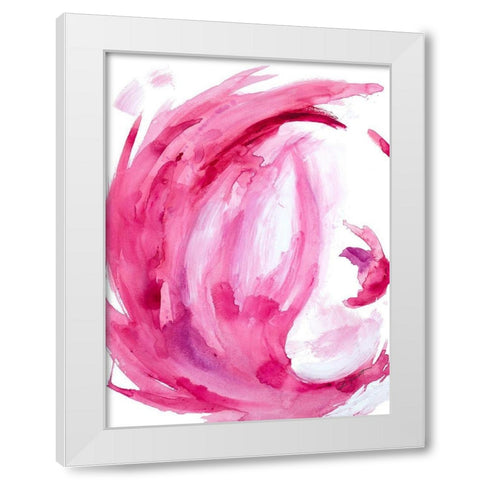 Pink Swirl II White Modern Wood Framed Art Print by Hewitt, L.