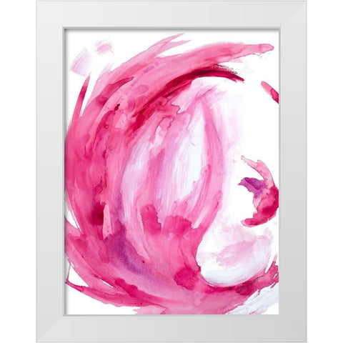 Pink Swirl II White Modern Wood Framed Art Print by Hewitt, L.