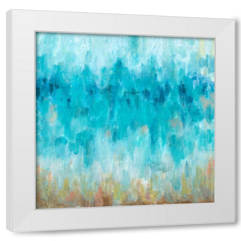 Beach Gaze Square White Modern Wood Framed Art Print by Hewitt, L.