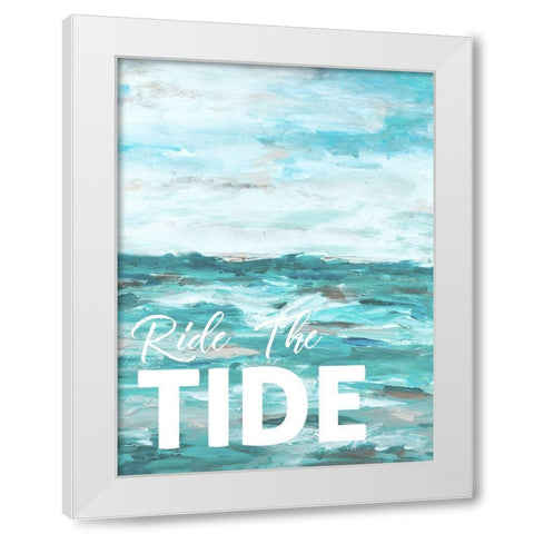 Ride The Tide White Modern Wood Framed Art Print by Hewitt, L.