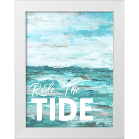 Ride The Tide White Modern Wood Framed Art Print by Hewitt, L.