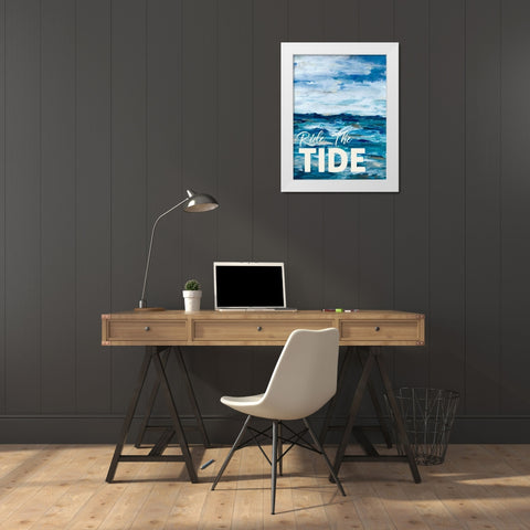 Ride The Tide White Modern Wood Framed Art Print by Hewitt, L.