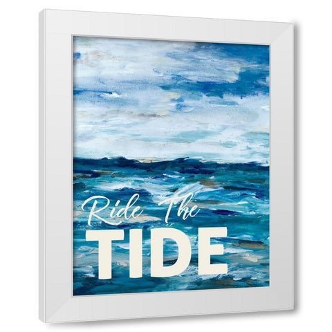 Ride The Tide White Modern Wood Framed Art Print by Hewitt, L.