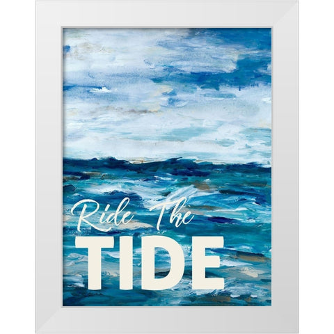 Ride The Tide White Modern Wood Framed Art Print by Hewitt, L.