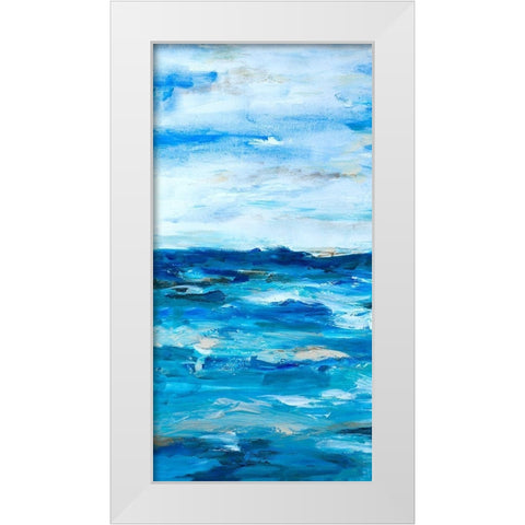 Ocean Mind Panel I White Modern Wood Framed Art Print by Hewitt, L.