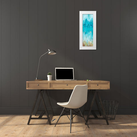 Beach Gaze Panel II White Modern Wood Framed Art Print by Hewitt, L.