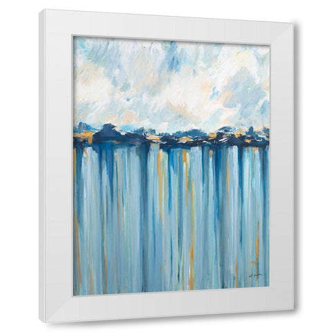 Ocean Blues White Modern Wood Framed Art Print by Hewitt, L.