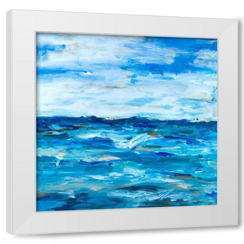 Ocean Mind White Modern Wood Framed Art Print by Hewitt, L.